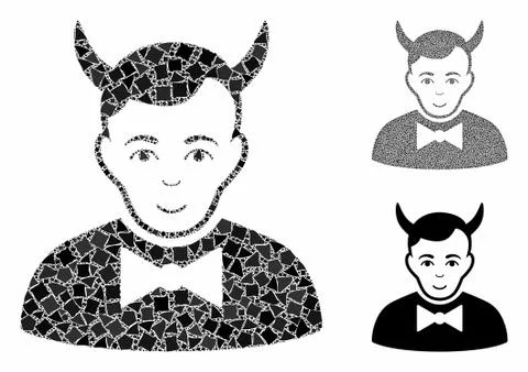 Devil Mosaic Icon of Bumpy Pieces 스톡 일러스트