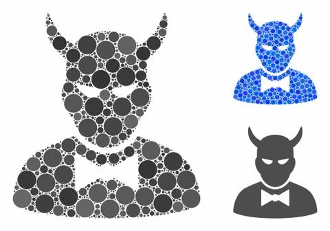 Devil Mosaic Icon of Circle Dots Stock Illustration