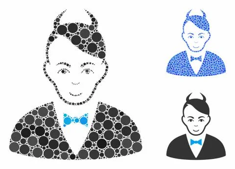 Devil Mosaic Icon of Circle Dots Stock Illustration