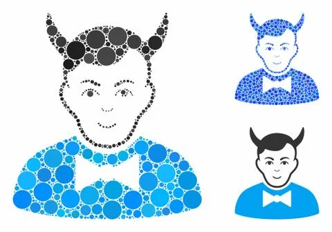 Devil Mosaic Icon of Circles Stock Illustration