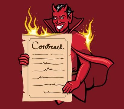 Devil Offer Contract Stock Illustration