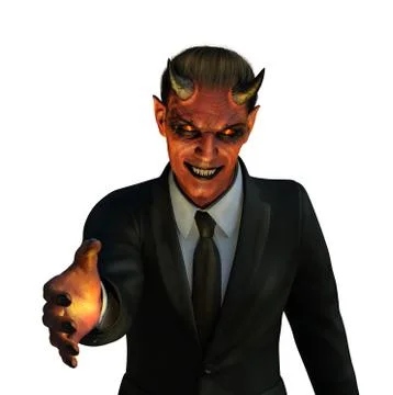 The Devil is Offering One Hell of a Good Deal on white Stock Illustration