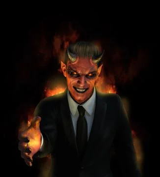 The Devil is Offering One Hell of a Good Deal Stock Illustration