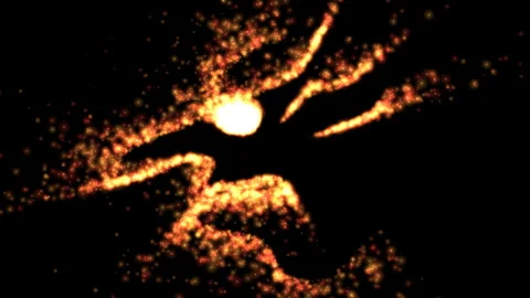 Arcuate shape of a burning devil eye. Mo | Stock Video | Pond5