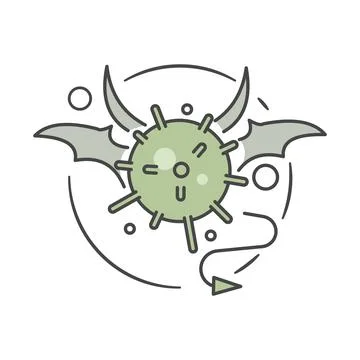 Devil pandemic virus icon Stock Illustration