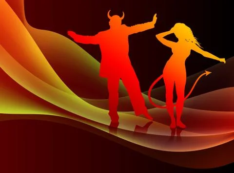Devil Party on Abstract Background Stock Illustration
