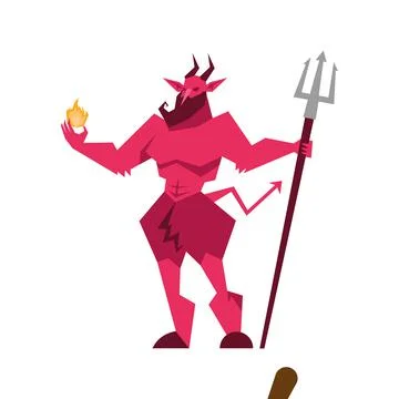 Devil with pitchfork Illustrazione stock