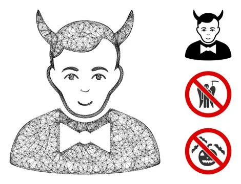 Devil Polygonal Web Vector Mesh Illustration Stock Illustration
