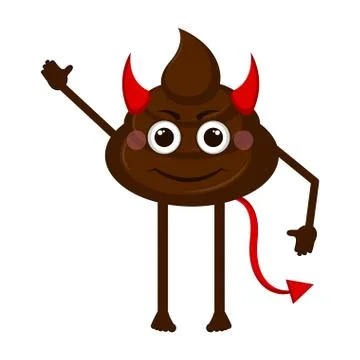 Devil poop emoji Illustrazione stock