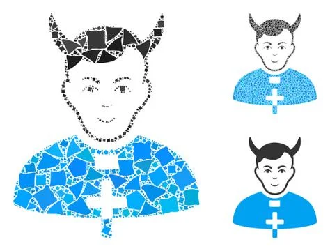 Devil priest Composition Icon of Tremulant Elements Stock Illustration