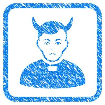 Devil Priest Framed Stamp 库存插图