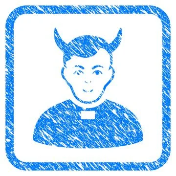 Devil Priest Framed Stamp 库存插图
