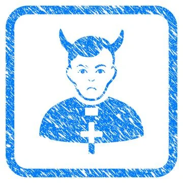 Devil Priest Framed Stamp 库存插图