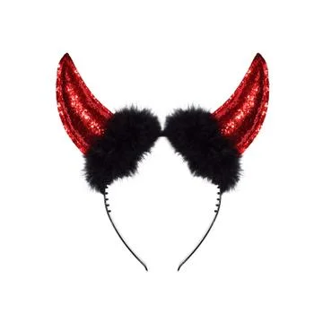 Devil red horns on a white background Stock Photos