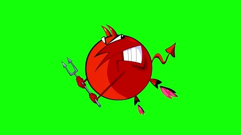 Devil rocket isolated green screen background animation Stock Footage 345338975