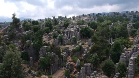 Devil rocks tourist Turkey, drone shoot Stock Footage 304726700