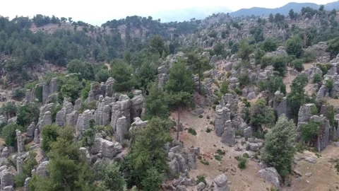 Devil rocks tourist Turkey, drone shoot Stock Footage 304726710