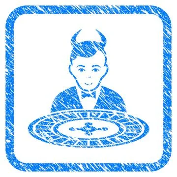 Devil Roulette Croupier Framed Grunge Icon 库存插图