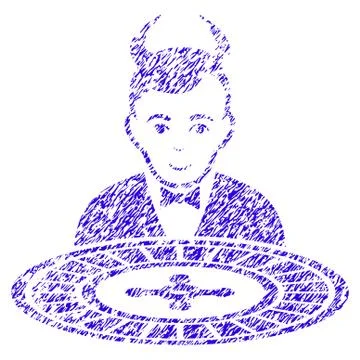 Devil Roulette Croupier Icon Grunge Watermark Stockillustratie