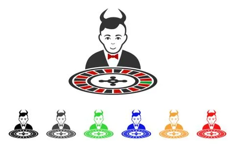 Devil Roulette Croupier Vector Icon Stock Illustration