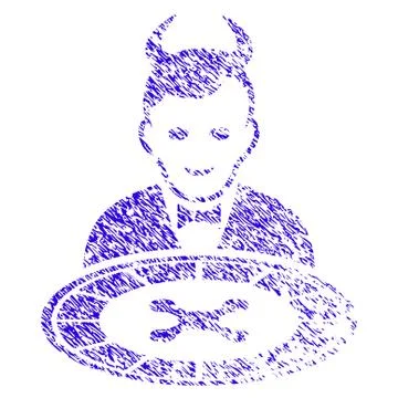 Devil Roulette Dealer Icon Grunge Watermark 库存插图