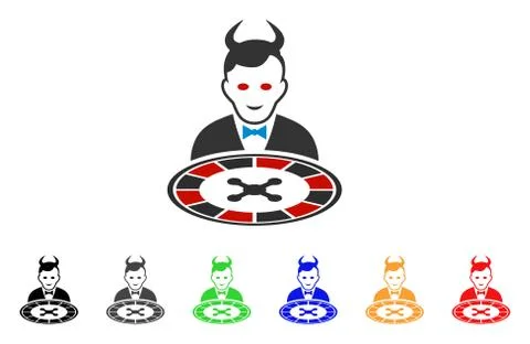 Devil Roulette Dealer Vector Icon イラスト素材