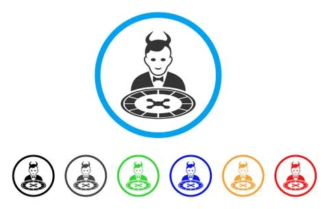 Devil Roulette Dealer Vector Icon Stock Illustration