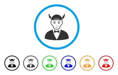 Devil Rounded Icon Illustration