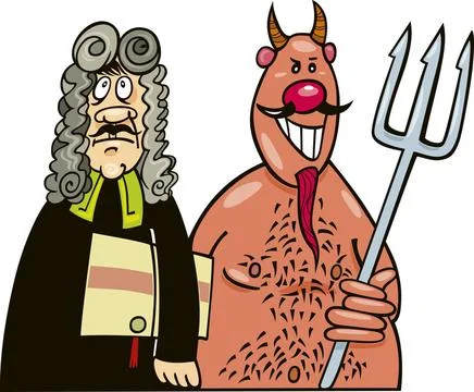Devil s advocate Illustration of devil and his advocate Copyright: xZoonar... Foto stock