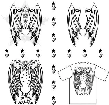 Devil s wings Illustration of devil s wings isolated on white background C... Stock Photos