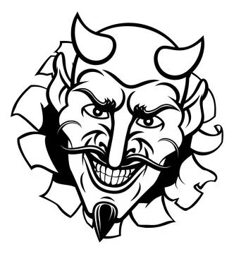 Devil Satan Evil Mascot Cartoon Face Illustrazione stock