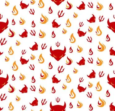 Devil seamless pattern Stock Illustration