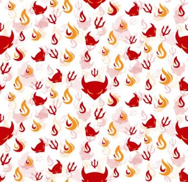 Devil seamless pattern Stock Illustration