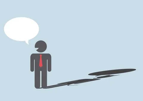 Devil shadow behind a smiling face of businessmen Stock Illustration