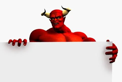 Devil with Sign Edge Stock-Illustration