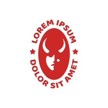 Devil Silhouette Emblem Logo Stock Illustration