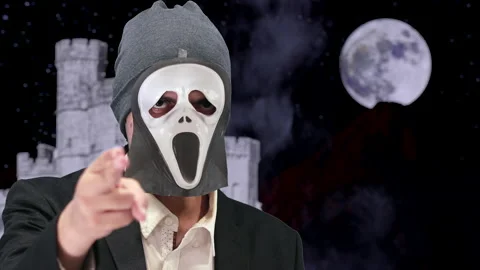 Devil skeleton halloween figure, 4K ProRes Video stock 164642187