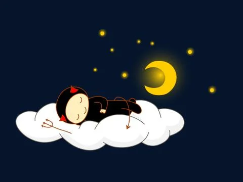 Devil sleeping. Stock Illustration