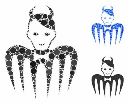 Devil spectre Composition Icon of Circle Dots Stock Illustration