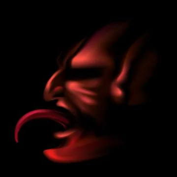 Devil with Stick Out Tongue Illustrazione stock
