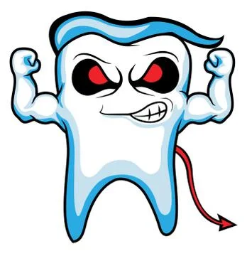 Devil strong tooth Stock Illustration