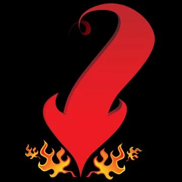 Devil tail arrow flame 스톡 일러스트