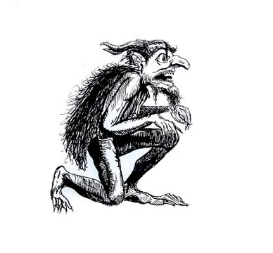 Devil, tattoo sketch illustration Stockillustratie