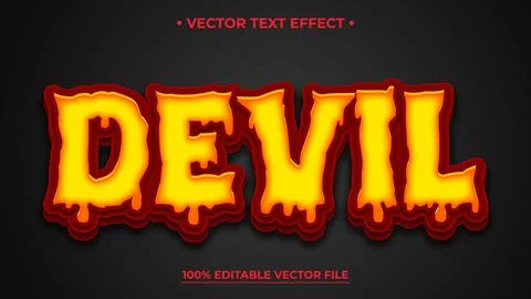 Devil text effect, editable blood dripping and scary text style Illustrazione stock