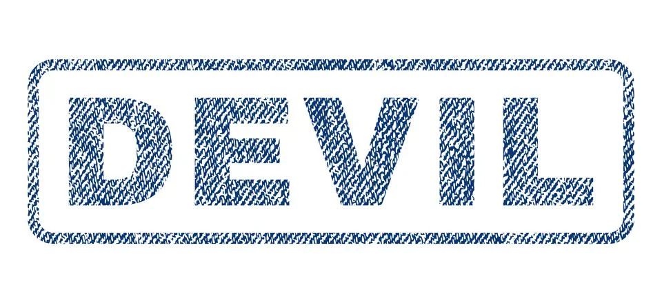Devil Text Textile Seal Stamp Watermark Illustrazione stock
