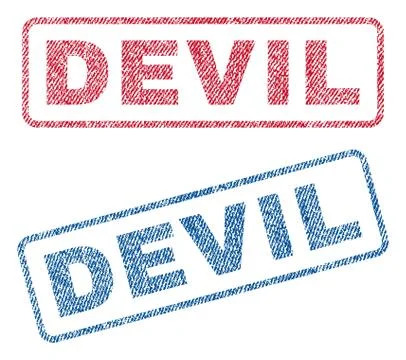 Devil Text Textile Seal Stamp Watermarks Stock Illustration