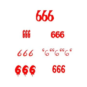 Devil three six icons Stock Illustration