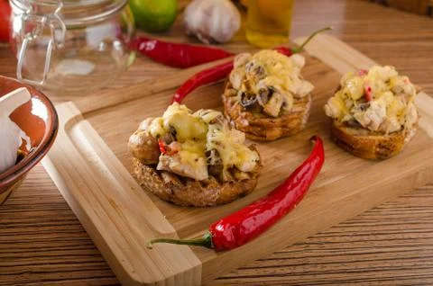 Devil toast with chicken Stock Photos