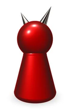 Devil token on white background - 3d illustration Stock Illustration