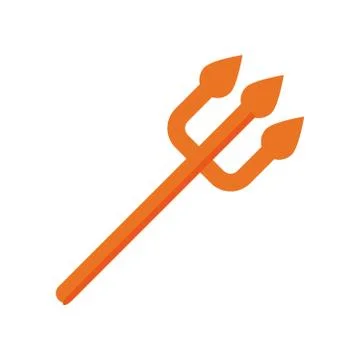Devil trident fork flat style icon Stock Illustration